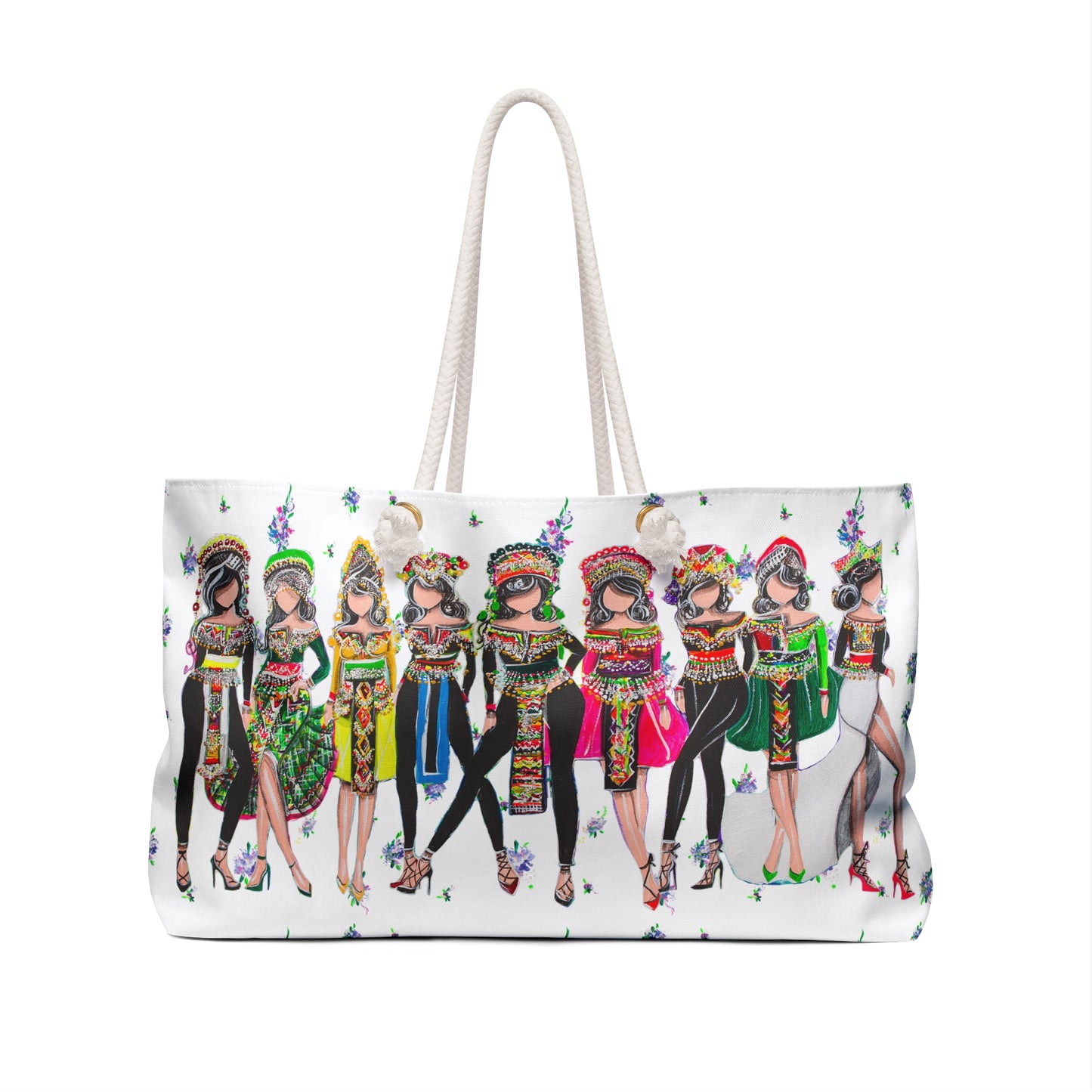 "My Girls" Weekender Bag Blue Floral