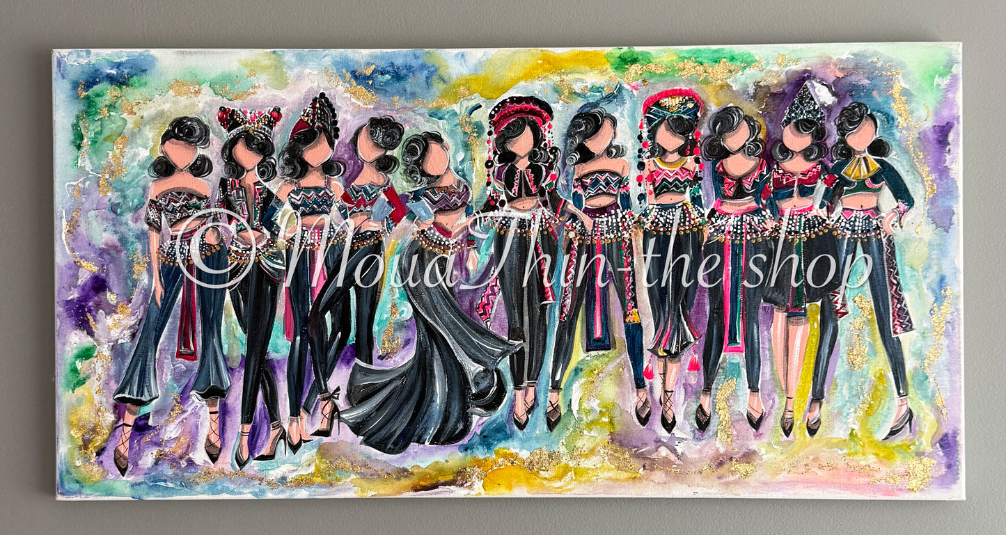 ORIGINAL 15x30" Acrylic Painting on Canvas _01
