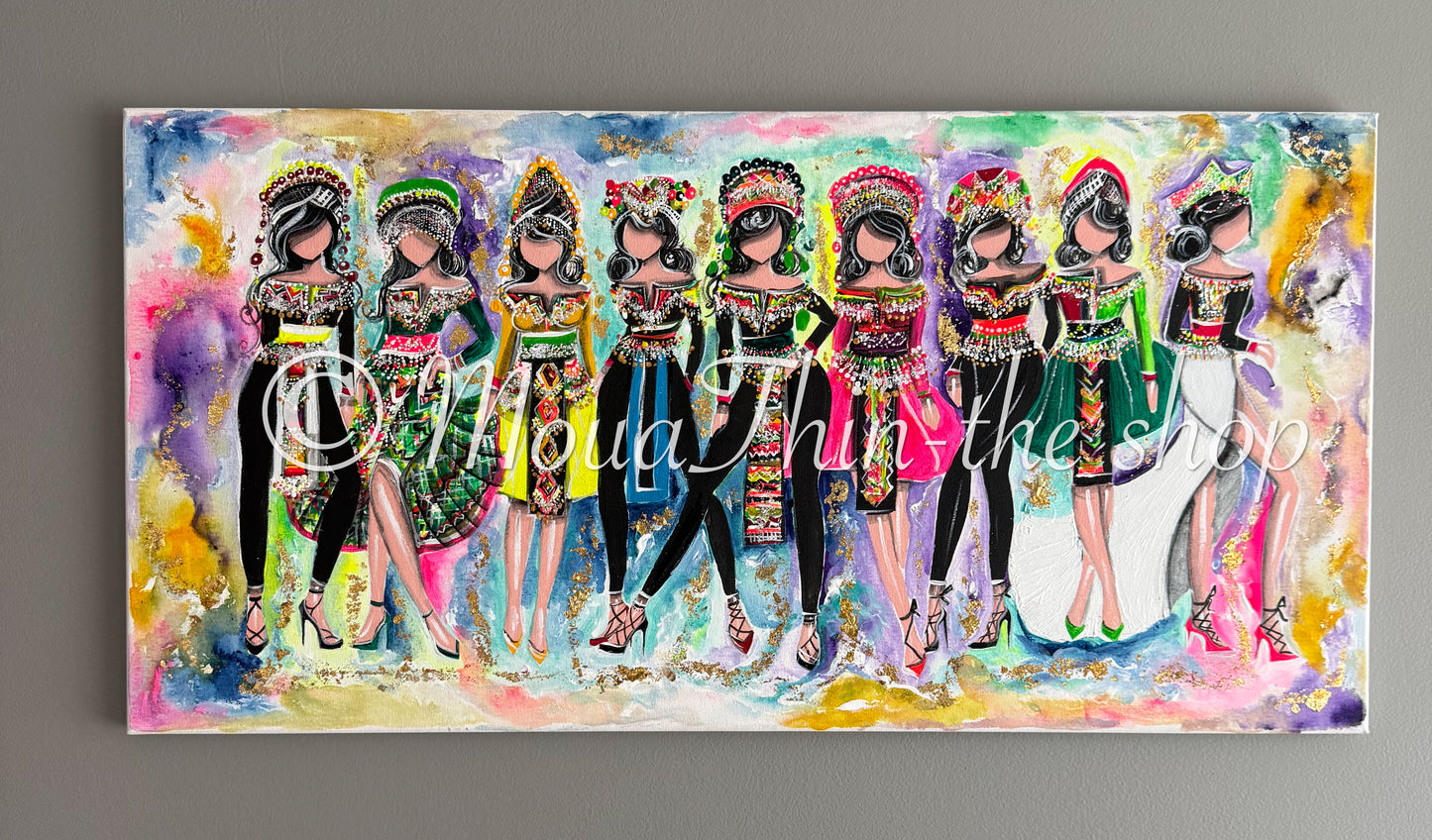ORIGINAL 15x30" Acrylic Painting on Canvas _02