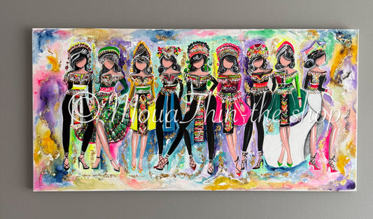 ORIGINAL 15x30" Acrylic Painting on Canvas _02