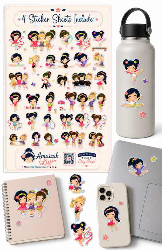 4 Sticker Sheets - Gymnastics Inspired