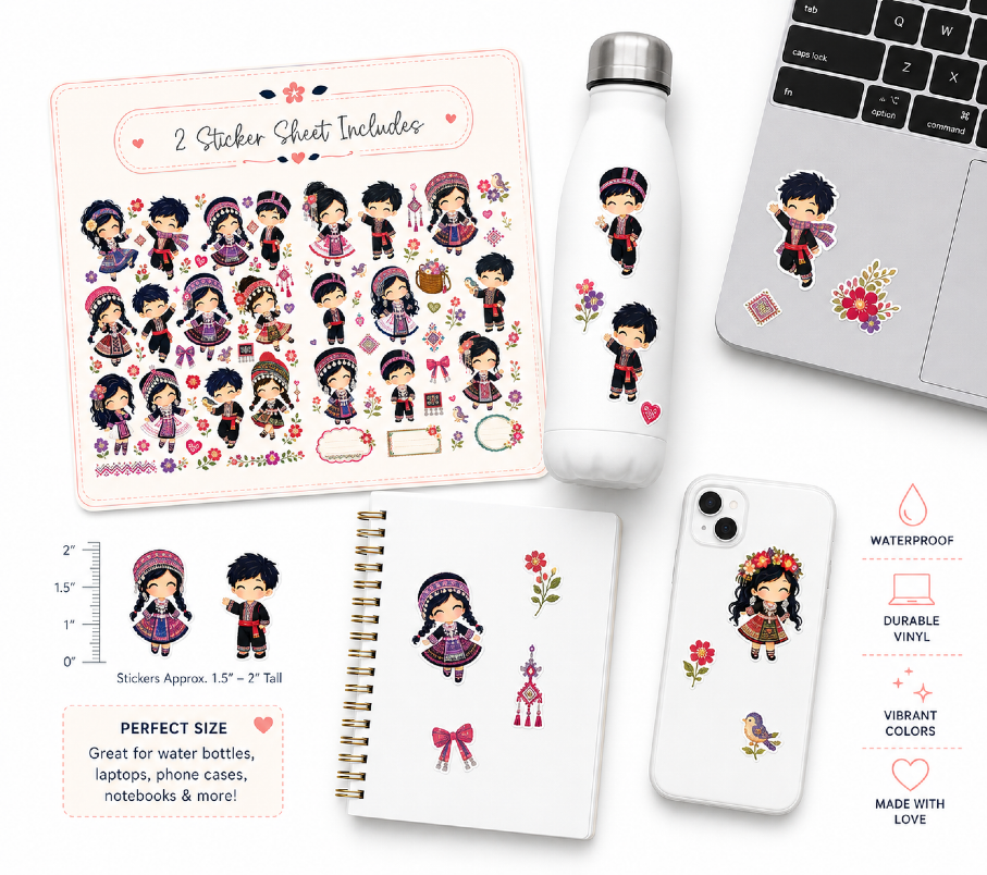 2 Sticker Sheet - Hmong Inspired