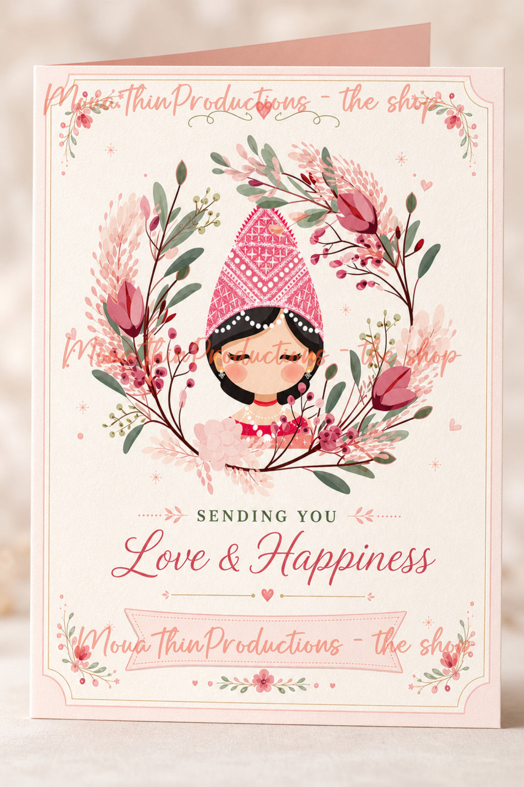 Hmong Women Floral - Blank Digital Greeting Cards